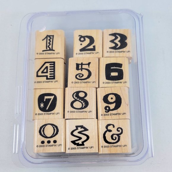 Crazy Numbers Rubber Stamp Stampin’ Up! Set Wood Mounted 2003 Complete Read - Picture 1 of 7